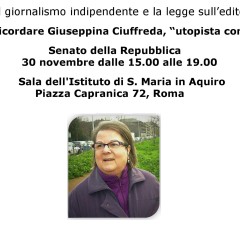 Il giornalismo indipendente e la legge sull’editoria in ricordo di Giuseppina Ciuffreda